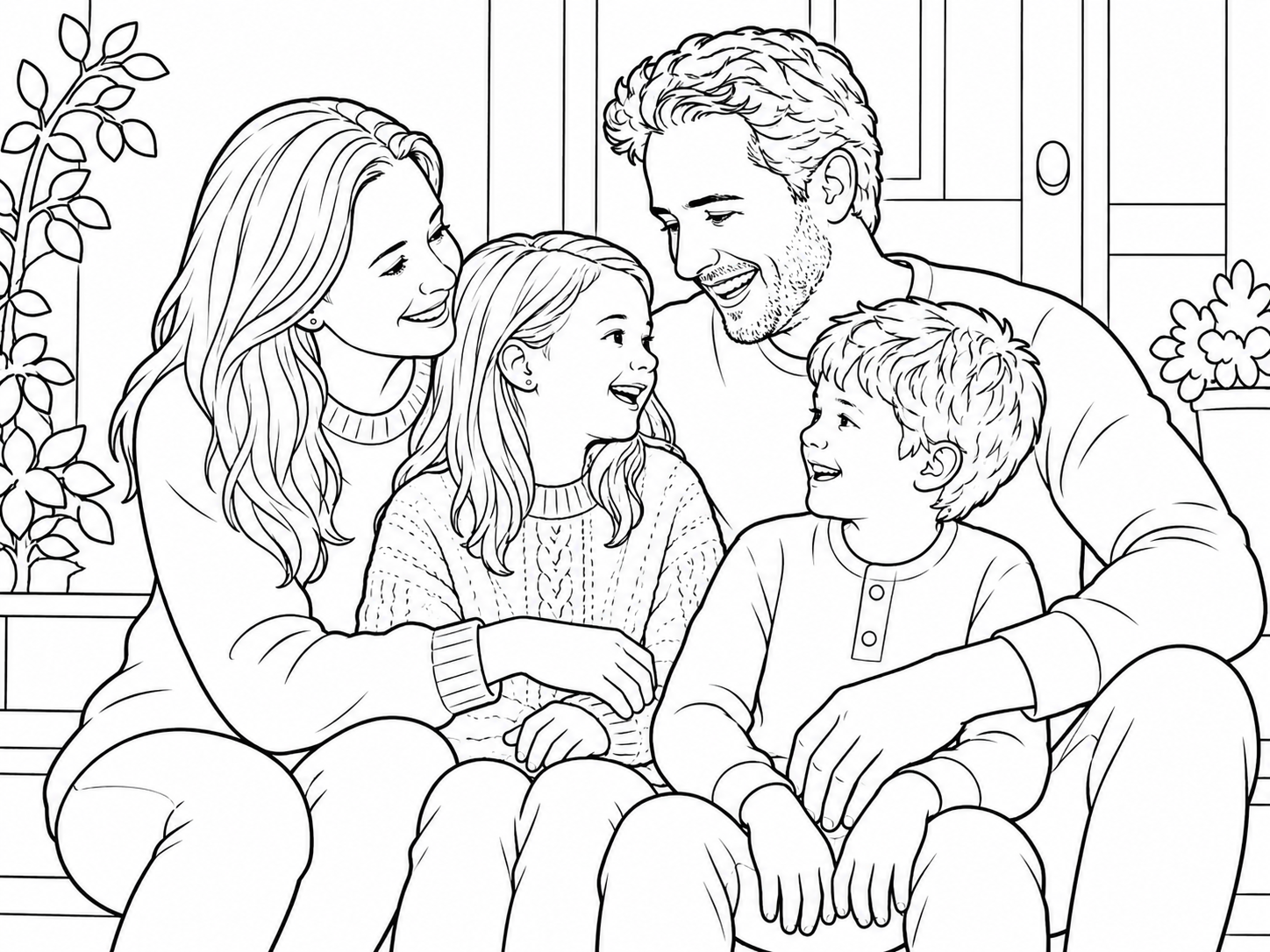 Famille — version cahier de coloriage